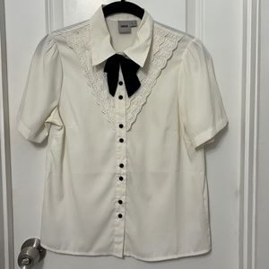 Asos short sleeve button down with bow tie